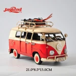 Retro Handmade VW Bus model Kombil W/SKIING 1:18-SCALE for Home Decor