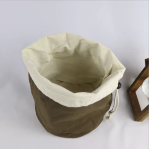 Reusable Portable Cotton Food Storage Bag Natural Unbleached Bread Vegetable Fruit Storage Drawstring Bag