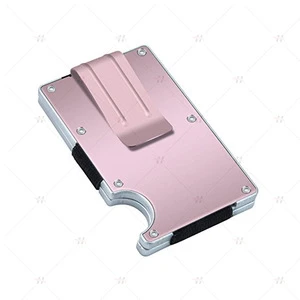 RFID Blocking Aviation Aluminum Alloy Slim Minimalist Business Card Holder for Men Women Money Clip Metal Wallet