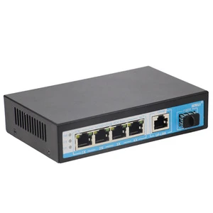 RJ45  Gigabit  IEEE802.3af/af   4 ports poe network switch + 1 SFP + 1 Uplink port for IP cameras/WLAN access point/IP phones