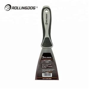 ROLLINGDOG 3 inch Flexible Blade Carbon Steel Putty Knife with Soft Rubber Grip