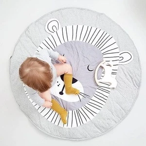 Round Animal Rug Carpet Cotton for Baby Floor Play mats Nursery Kids Room Decoration