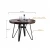 Import rustic design dining room small black metal round wooden dining table from China