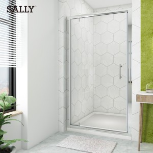 SALLY Wholesale 6mm Clear Tempered Glass Aluminum Frame Bath Room Pivot Hinge Shower Door