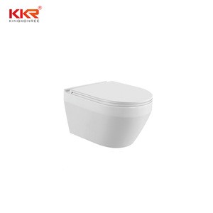 sanitary ware suspend wall mounted toilet bathroom ceramic wc rimless wall hung toilet from China supplier