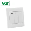 Saudi Arabia PC Material Switch &amp; Socket Manufacture of 3 gang 1 way white light switch