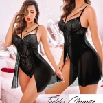Sexy hollow lace mesh one-piece tight underwear Fishtail Skirt lingerie pajamas see-through blouses plus size womens sleepwear
