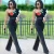 Import Sexy lotus leaf side piece clothing trousers wide leg pants female romper jumpsuit women from China