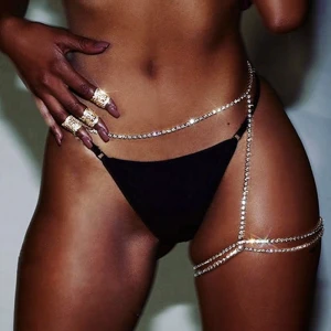 Sexy Thigh Chain Rhinestone Body chain Jewelry Women Bikini Waist leg chain jewelry