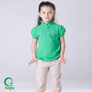 SGT008 Wholesale Girls Cotton Polo T Shirts Children&#039;s Clothings