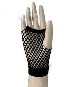 Short Fingerless Mesh Net Gloves for Nightclub