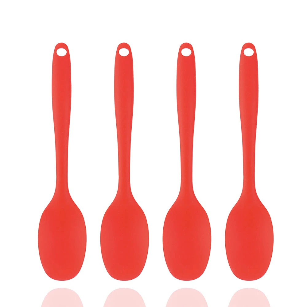 Silicone Soup Spoon Scraper With Long Handle Home Kitchen Spoons Scoop Cooking Tools Bakeware Household Making Soup Gadgets