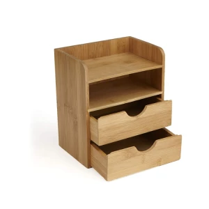 Simplicity Design Durable Versatile 4 Tier Display Office Wood Desk Drawer Organizer