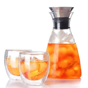 slap-up 1L 1.5L borosilicate glass kettle large jug for cold water drinking