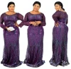 Slim Long Sequin Women African Dress Beaded Long Sleeves Evening Turkey Gowns Wedding Dresse