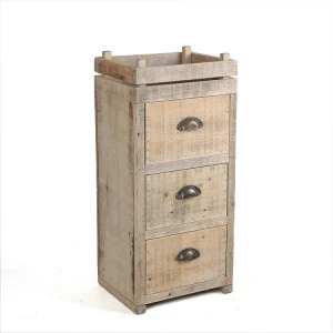Solid wood home furniture nightstand with 3 drawers