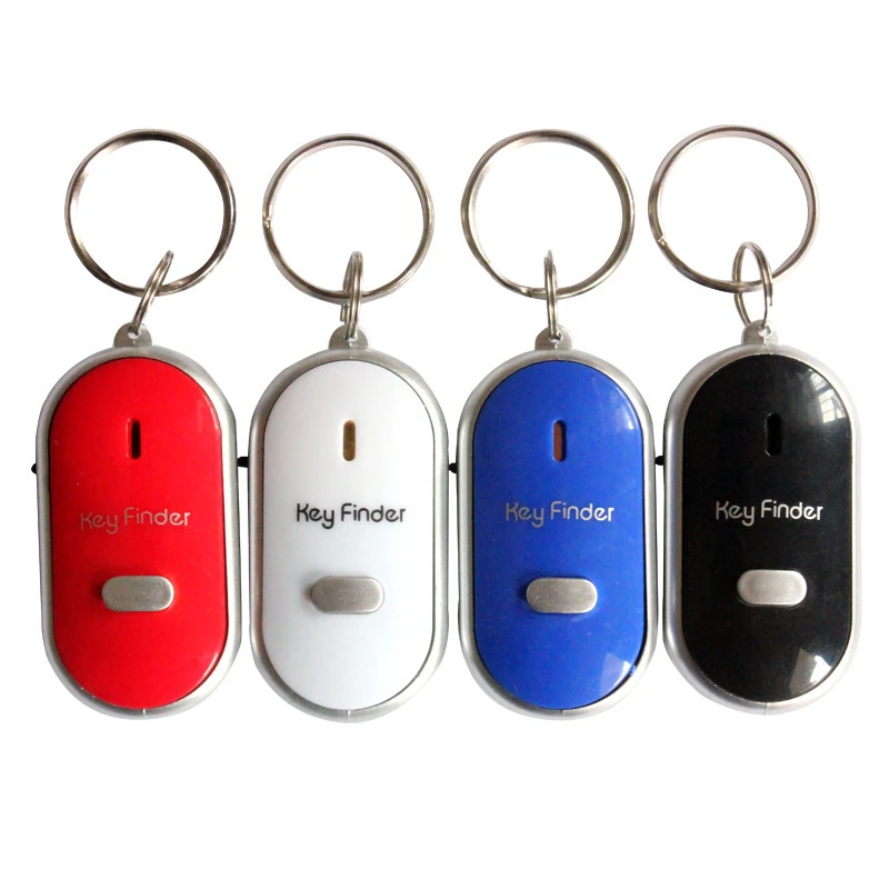 Sound Control Lost Key Finder Locator Keychain LED Light Torch Mini Portable Whistle Key Finder
