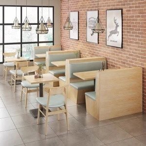 (SP-CS296) High quality fast food leather sofa furniture restaurant booth