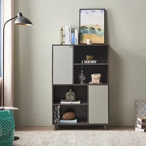 Space Saving MDF Corner Bookcase Kid Wooden Book Cabinet For Home