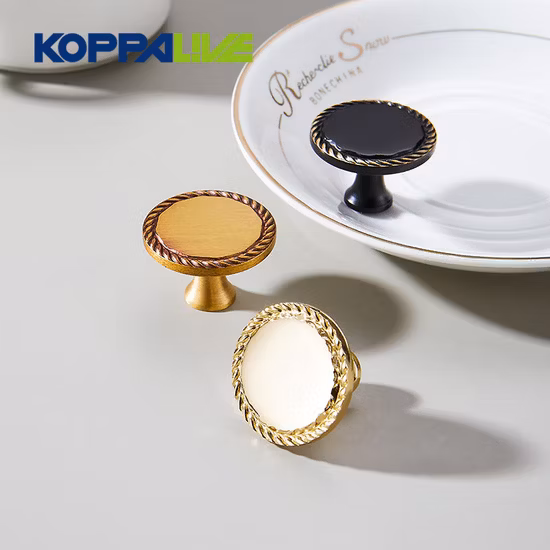 Koppalive Gold Kitchen Cabinet Knobs Custom Furniture Hardware Black Antique Jewelry Box Solid Brass Braided Dresser Drawer Knob