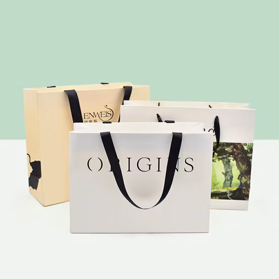 Import Wholesale Luxurious Paper Custom Logo Bag Printing Stock Gift Bag Fast Food Take Away Twisted Handle Printing Shopping Bags from China
