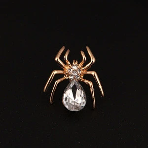 Spider Glasses Large Wedding Jewelry Brooches Crystal Scarf Clips Hijab Pins Up Broches Brand Designer Insects Broaches women