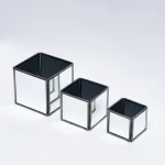 Square opening glass geometry garden jewelry boxs mirror jewelry storage box decoration box crafts