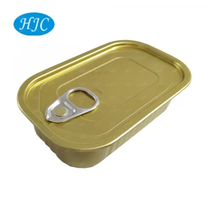 Square shape painted customized tinplate can for sardine canning and tuna canning