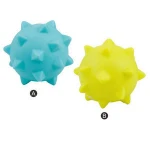 Squeak Sea Urchin Shape Green Yellow Vinyl Puppy Dog Play Toy