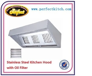 Stainless Steel Commercial Kitchen Extractor Hood /Restaurant Range Cooker Hood