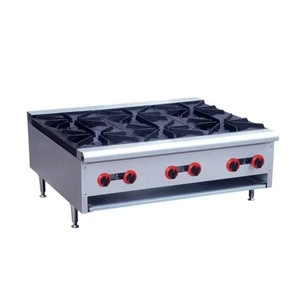 Stainless Steel Industrial Restaurant Hotel Kitchen Equipment 6 Burner Gas Cooker Cook Stove
