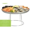 Stainless steel seafood serving platter; Stainless steel charger tray