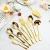 Import Stainless Steel Service Golden Flatware Gold Cutlery Serving Spoon Fork Fish Knife Stainless Steel Gold Cutlery from China