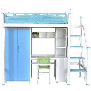 Steel Metal School Student Dorm Metal Bunk Bed, Strong Army Military Dormitory Loft Bed Frame
