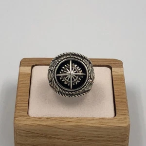 Sterling silver ring unique compass young korean fashioned jewelry