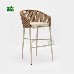 Stool high chair for bar outdoor rattan with armrest (E7083RB)