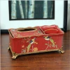 Study bedroom home furnishings  wedding gifts craftsred ground to birds hand-painted tissue suction box traditional
