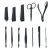 Import Stylish Black Stainless Steel High Quality Manicure Nail Kit 12Pcs from China
