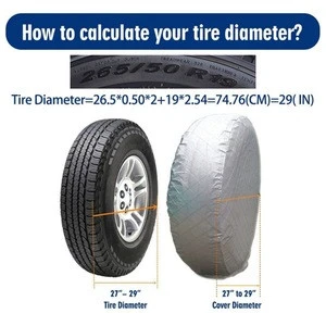 Suitable for The Tire up to 29 inch	4 PCS Car Auto Wheel Tire Covers