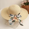 Summer Women Floppy Hats Wide Brim Beach Sun Outside Foldable Oversized Frayed Edge Ladies Straw Floppy Hat