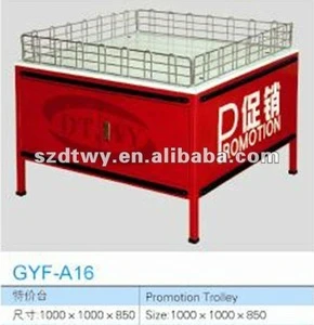 Supermarket promotion table with good qualityand creative design