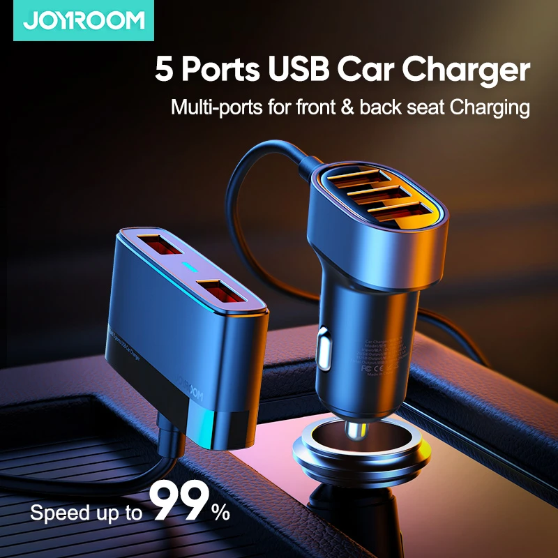 The latest wholesale OEM product can charge 5 devices at the same time Smart car charger