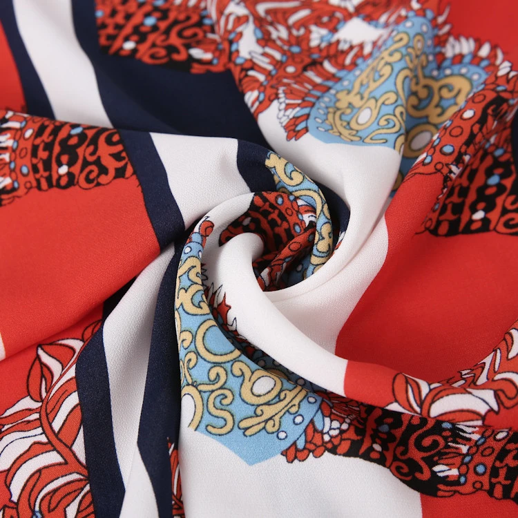 Tops Fashion Custom Design Printed jacquard Moss Crepe Chiffon fabric