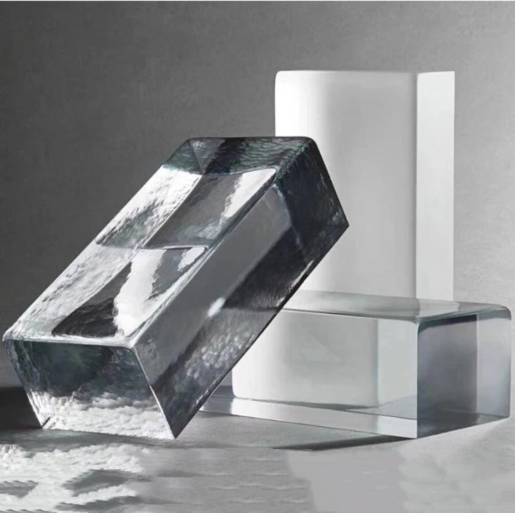 Transparent K9 crystal glass brick decorative block