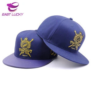 True Royal Blue Wide Brim Flat hats/caps with Plastic Release