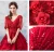 Import TS8888 Jancember  red elegant lace bridesmaid dress half sleeve evening dresses long with stones from China