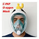 Turn Snorkel Mask Full Face into C-PAP O-xygen Breathing Masks For Adult Kids 180 Degree View Diving Snorkeling Mask Snorkel Set