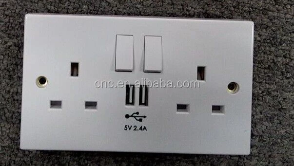 UK market wall socket double USB port ironing board with electrical socket