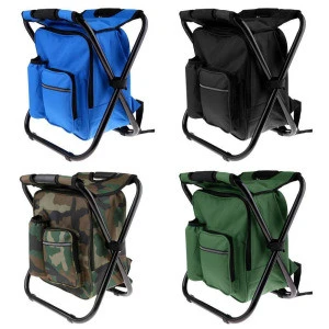 Ultralight Backpack Cooler Chair Compact Lightweight Portable Folding Stool for Travel Hiking Camping Beach Fishing