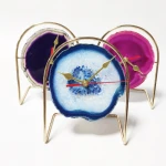 Unique art Design Colorful modern wedding favors agate slice table clock